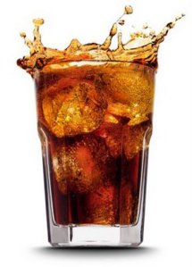 Cool glass of iced soda